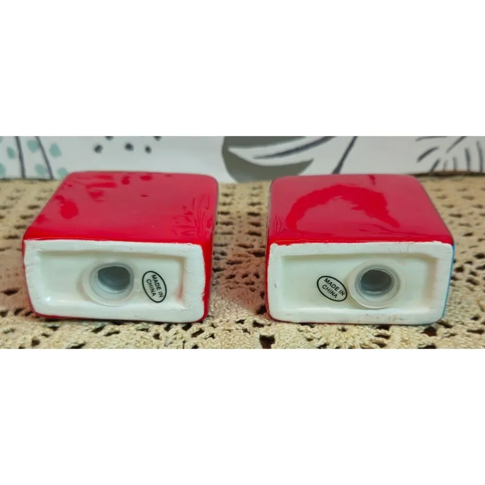 NWT Ceramic Kitchen Salt & Pepper Shaker Set Sardine Fish Theme